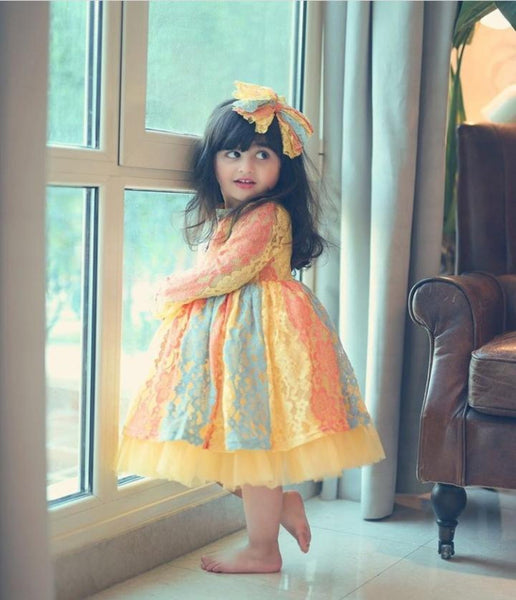 GIRL DRESS WITH HAIRBAND فستان بناتي مع ربطة شعر