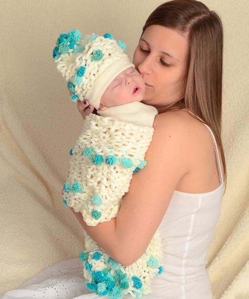 Baby Swaddle مهاد مع قبعة